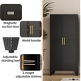 thumbnail image 5 of 71" Tall Metal Pantry Storage Cabinet with Doors and 4 Adjustable Shelves, Black Kitchen Food Pantry Cabinets, Tall Freestanding Cupboard for Kitchen, Dining Room or Living Room, Black, 5 of 9