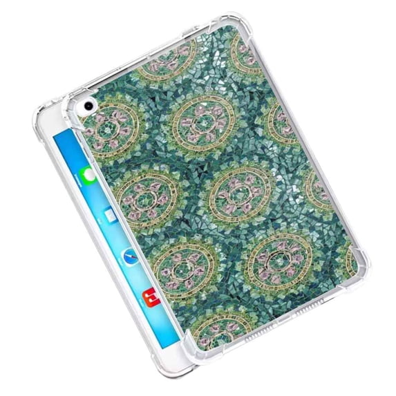 Compatible with iPad Pro 12.9 inch 2021 Phone Case, Green-authentic-Mosaic-29 Case Silicone Protective for Teen Girl Boy Case for iPad Pro 12.9 inch 2021