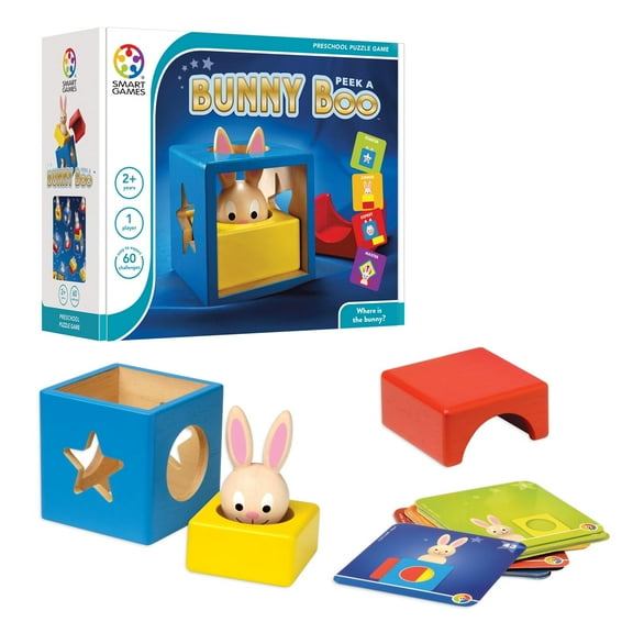 SmartGames Bunny Peek a Boo Wooden STEM Building Game for Ages 2 