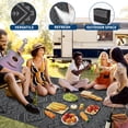 thumbnail image 5 of Garvee Outdoor Area Rug 9'x12' Waterproof Outdoor Carpet, Boho Plastic Straw Rug RV Mat for Picnic, Deck, Balcony, Beach, Patio, Black and Gray, 5 of 8