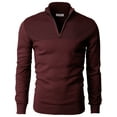 thumbnail image 2 of H2H Mens Casual Slim Fit Pullover Sweaters Long Sleeve Knitted Fabric Tops 1/4 Quarter Neck Style (CMOSWL057), 2 of 6