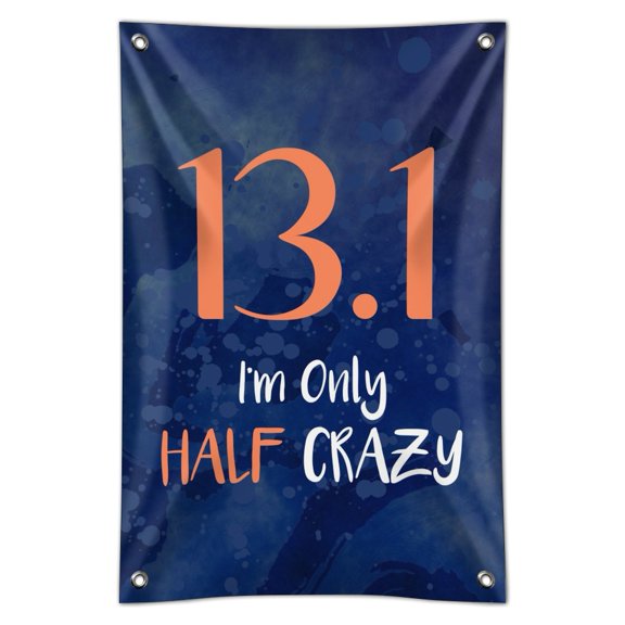 13.1 Half Marathon Half Crazy Running Runner Home Business Office Sign