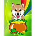 thumbnail image 1 of Carolines Treasures BB1969CHF Shiba Inu St. Patricks Jour Toile Maison Drapeau, 1 of 4