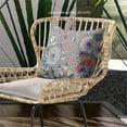 thumbnail image 2 of Glory of Flowers Peacock Indoor/Outdoor Pillow with Removable Cover in Gray Yellow20x20, 2 of 5
