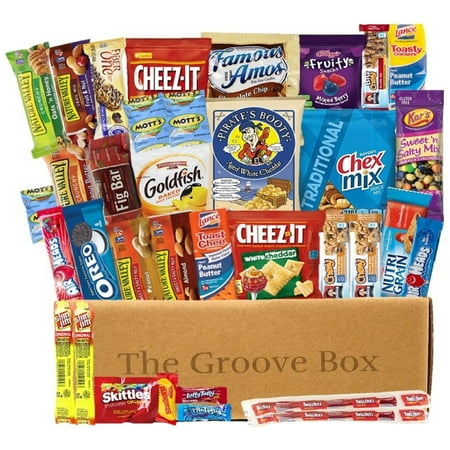The Groove Box Variety Snack Box Assorted Chips, Snacks, Bars and More Over 40 Snack Items Care Package To Share and Send Friends, College Students, Military, Road Trip Snack (Best Way To Send A Package)