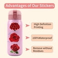 thumbnail image 7 of 60 Pcs Rose Themed Waterproof Stickers, Reusable Durable Vinyl Pvc Stickers For Laptop Bike Phone, Cool Gift For Young Diy Enthusiasts, 7 of 7
