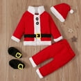 thumbnail image 4 of WIBACKER My First Christmas Baby Boy Girl Santa Claus Costume Velvet Tops+Pants+Hat+Socks 4 Pieces Newborn Xmas Party Cosplay Set, 4 of 12