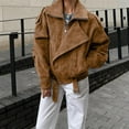 thumbnail image 4 of Womens Coats Zipper Pocket Long Sleeved Hooded Stand Up Collar Casual Jacket,Coats for Women Brown S, 4 of 6