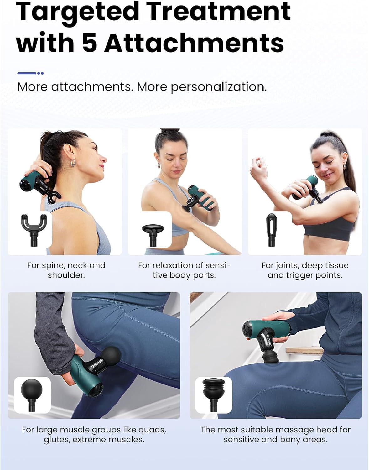 Bob and Brad Green Mini Massage Gun Deep Tissue | Bob and Brad Q2 Fascia Gun Percussion Handheld Massager for Body Muscle comfort