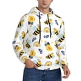 thumbnail image 2 of Pofeuu Bees And Rainbows Print Mens Casual Hooded Collar Drawstring Hoodies Pullover Sweatshirts Casual Long Sleeve Shirts-X-Large, 2 of 7