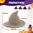 thumbnail image 2 of Women's Knitted Witch Hat, Wool Blend Pointed Spire Cap with Wide Brim, Fall Fashion Beanie for Everyday Wear, Halloween Cosplay & Masquerade (Khaki), 2 of 7