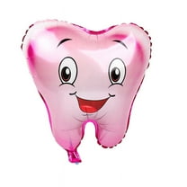 Pink Tooth Shape Balloon Dental Smile Tooth Dental Hygiene Kids Party