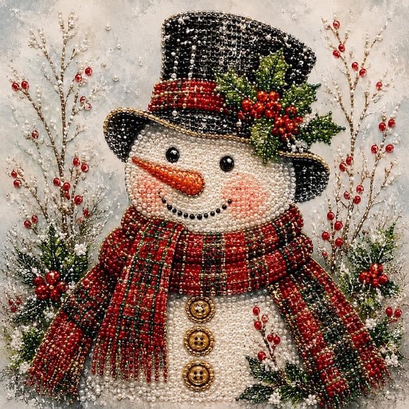 DIY Christmas Pearl Diamond Painting Art Kit, Cute 3D Christmas Pearl Beads Art Craft for Adults Beginner, Holiday Christmas Wall Decor, Healing Stress-Relieving
