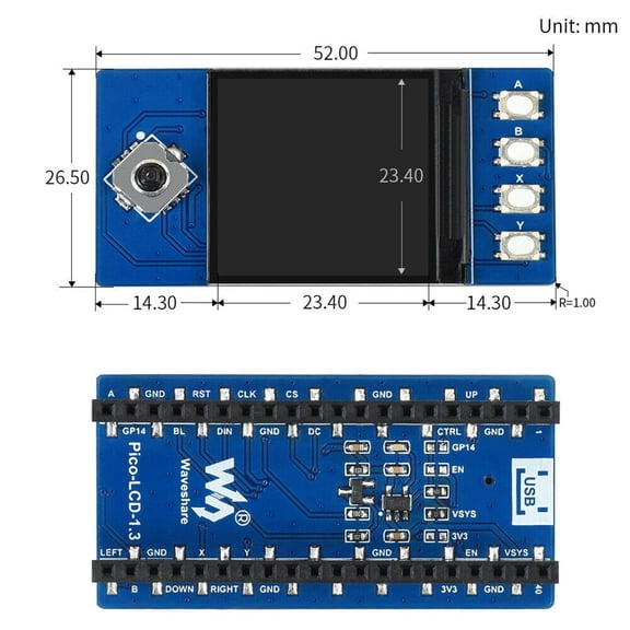 2.6 ~ 5.5V 1.3 inch LCD Display Scrren Module ST7789 65K 240x240 SPI for Raspberry Pi Pico