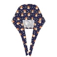 thumbnail image 3 of Kdxio Corgi Lying With Moons And Stars Pattern Turban Hat for Women Men Comfortable Adjustable Cleaning Working Cap with Sweatband, 3 of 8