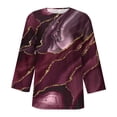 thumbnail image 5 of Hauts à Manches 3/4 pour Femmes Hauts Décontractés pour Femmes à Manches 3/4 Imprimé Col Rond Boutonné Tunique Basique T-Shirts Blouses T-Shirts pour Femmes Mode T-Shirts à Manches 3/4 pour Femmes, 5 of 5