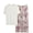 White, variant on Women Print Cotton Pajama Set Short Sleeve Solid Top & Pants 2 Piece Sleepwear