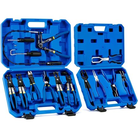 Fuel Line Pliers & Hose Clamp Pliers Set, 14 Piece Disconnect Set with Fuel Filter Caliper Hose Pipe,Heavy-Duty Pipe Repair Set for Auto Line