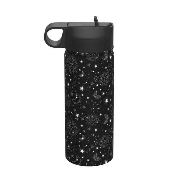 Uemuo Space Galaxy Print 18oz Sports Insulated Kettle, Water Bottle, Outdoor Sports Bottle, Insulated Hydration Bottle with Handle & Flip Straw