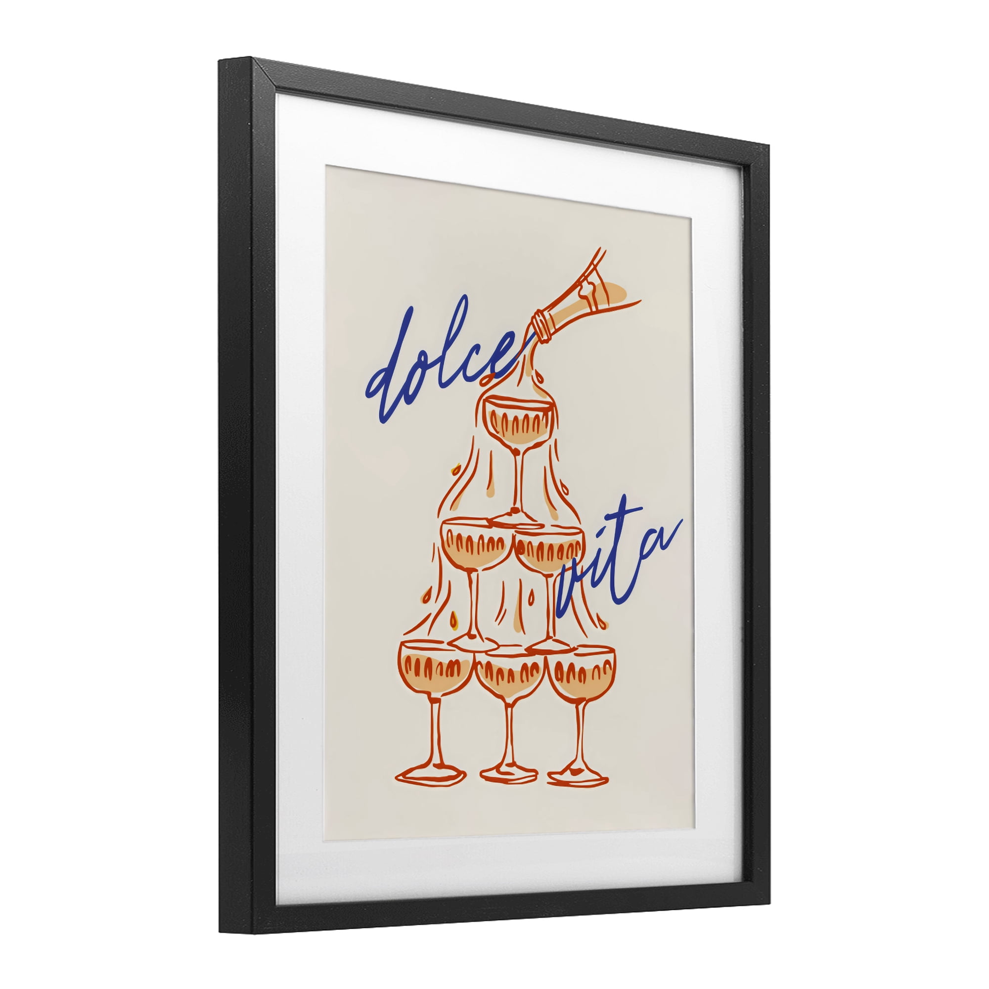 Stupell Industries Dolce Vita Champagne Tower Black Framed Print Under Glass, design by The Prints Vibe