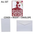 thumbnail image 1 of Invitaciones de papel con purpurina para niña, tarjeta de invitación de quinceañera con patrón de flores, tarjeta de felicitación, regalo para fiesta de boda, 10 piezas, 1 of 4