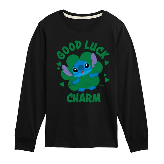Disney Lilo & Stitch - St. Patrick's Day - Good Luck Charm - Toddler & Youth Long Sleeve T-Shirt