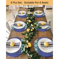 thumbnail image 4 of 13 Inch Round Placemats Set of 4, Navy Blue Boho Non Slip Heat Insulation PP Table Mats, Vintage Ethnic Tribe Abstract Art Retro Washable Place Mats for Kitchen Dining Party Table Decor, 4 of 7