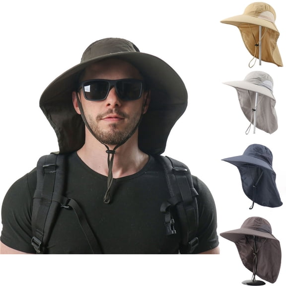 UDIYO UPF 50 Boonie Hat for Men Wide Brim Sun Hat Outdoor Sun Military Hat for Travel Safari Fishing Camping