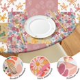 thumbnail image 4 of Pioneer Flower Floral Print Pattern Round Fitted Tablecloth with Elastic Edge,Dining Table Cover Waterproof,Outdoor Round Tablecloth for Camping,Dining,Indoor and Outdoor, 4 of 7