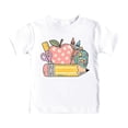 thumbnail image 1 of Petits Garçons de la Rentrée Hauts Graphiques Enfants T-Shirt à Manches Courtes Doux Chemise Décontractée Vêtements Tendance Blanc Taille 5-6T, 1 of 5