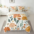 thumbnail image 2 of Manfei Cartoon Abstract Flower 7-Piece Twin Bedding Sets,Modern Aesthetic Desgin Bedding Comforter Set,Orange Beige Green Sheet Sets For Girl,Super Cozy Room Decor Reversible, 2 of 8