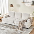 thumbnail image 4 of Merluxy Sofa, 97 inch Deep Seat Sofa-Comfy Sofa with Beige Chenille, Modern Couch for Living Room, 4 of 6
