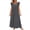 Dark Gray, variant on Ruimatai Women's Crew Neck Ruffle Cap Sleeve Front Pleat Loose Flowy Maxi Casual Dresses for Women Spring Summer Daily Vacation All-Day Breezy Soft Relaxed Style Wear