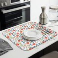 thumbnail image 3 of Pioneer Flower Floral Print Pattern Kitchen Dish Drying Mat 1 Pack, Ultra Absorbent Microfiber Drainer Mat, 16"x18", 3 of 6