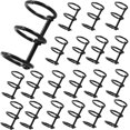 thumbnail image 1 of Queilt 20 Pcs 3 Rings Metal Loose Leaf Binders Snap Split Hinged with 20 mm Inner Diameter, Book Rings for DIY Travel Diary, Photo Album, Binding Spines Combs (Black), 1 of 5