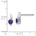 thumbnail image 2 of 925 Sterling Silver Rhodium-plated Amethyst Diamond Earrings, 2 of 5