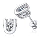 thumbnail image 1 of PROSTEEL Pendientes de botón inicial de plata esterlina para mujer Pendientes de letra U de circonita cúbica Regalo de cumpleaños de Navidad para su mamá, novia e hija, 1 of 8