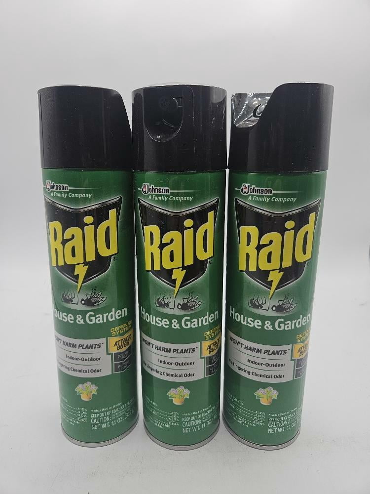 Raid House and Garden Insect Killer Aerosol Spray, 11 Oz, 3 Count   Residential Use, Standard Application - Walmart.com