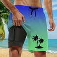 thumbnail image 2 of Mens Swim Trunk Twilight Hawaii Gradient Quick Dry With Pockets Swimwear Bathing Suits Beach Outdoor Sky Blue L, 2 of 4
