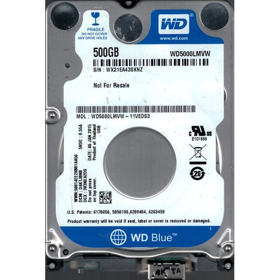 WD5000LMVW-11VEDS3 DCM: DAKTJBNB WX21E Western Digital 500GB
