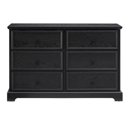 Black 31.5 in. H Accent Cabinet with 6 Drawers