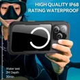 thumbnail image 4 of for iPhone 17 Pro Waterproof Case Compatible with MagSafe, Magnetic Waterproof Full Body IP68 Underwater Case Built-in Screen Protector Military Grade Shockproof Phone Cover with Lanyard, 4 of 7