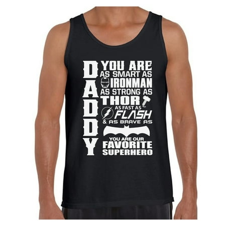 Awkward Styles Men's Daddy Superhero Graphic Tank Tops Proud Dad Best Dad Ever Father`s Day (Best Superhero Games Ever)
