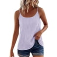 thumbnail image 4 of MOJOGO Womens Cami Tops Striped All Day Wear Tank Top Lighweight Sleeveless Short Shirts Spring Summer Trendy Outfits L, 4 of 8