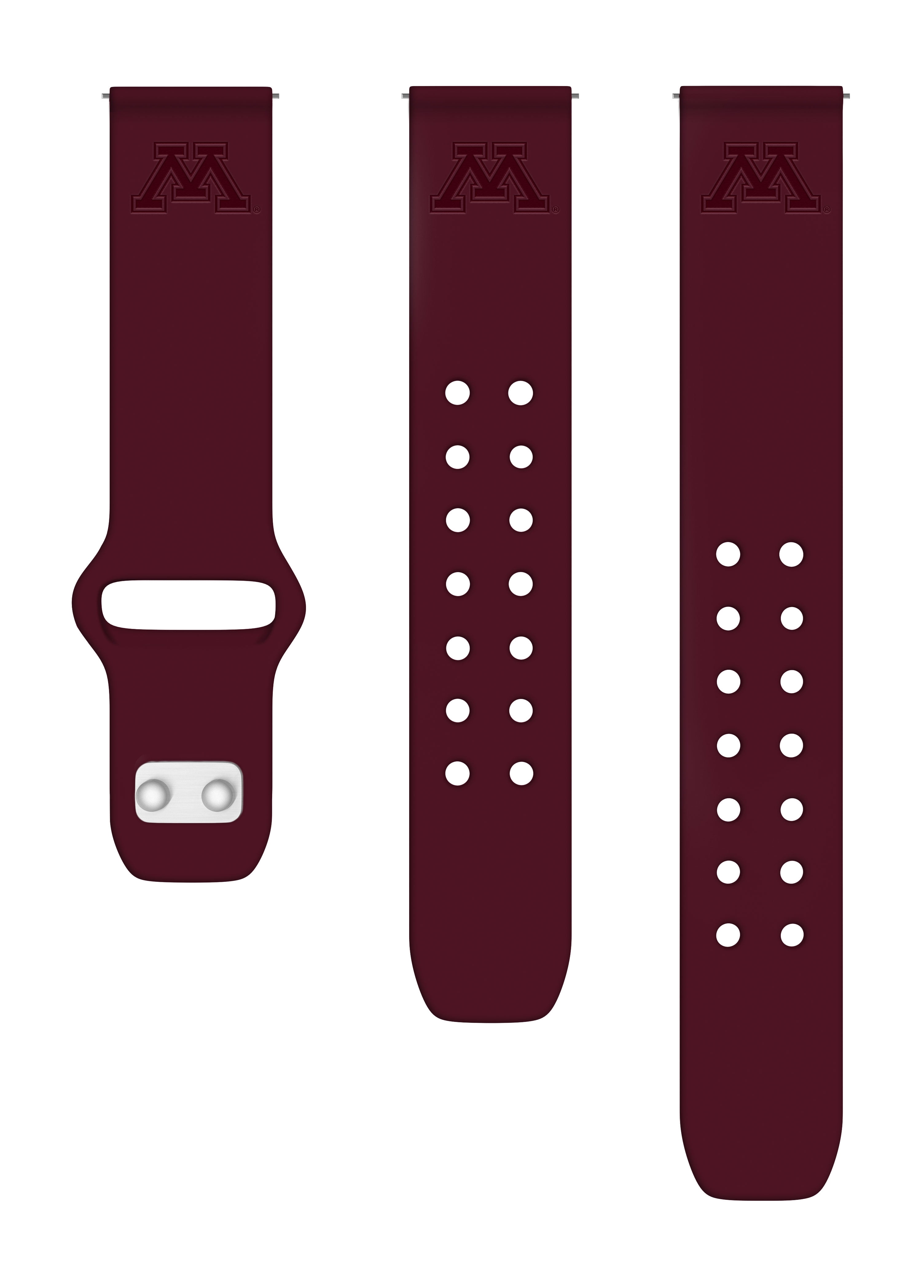 Golden Gophers Engraved Silicone Unisex Watch Band for Samsung Galaxy Watch (20mm Maroon) by Affinity Bands