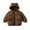 Brown, variant on LYMAYTER Kids Cotton Jacket Boys Girls Hooded Long Sleeve Warm Outwear Toddler Winter Thickening Snowsuit for 1- 6 Years