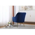 thumbnail image 4 of Modern Velvet Accent Chair, Single Sofa Armchair with with Back and Golden Metal Legs, Upholstered Reading Chair for Living Room, Bedroom, Office, Navy, 4 of 9