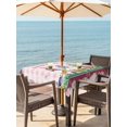 thumbnail image 2 of Outdoor Tablecloth with Umbrella Hole and Zipper, Gnomes Easter Square Table Cloth 54x54 Inch Waterproof Tablecloth, Eggs Tulips Spring Floral Pink Plaid Picnic Table Cover for Patio Camping, 2 of 7