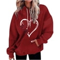 thumbnail image 1 of DondPO Hauts de la Saint-Valentin pour Femmes 2024 Chandail en Molleton de la Saint-Valentin Mignon en Forme de Cœur Imprimé Pull Col Rond Manches Longues Pull de la Saint-Valentin Chandails en Molleton de la Saint-Valentin pour Femmes Rouge TG Liquidation!, 1 of 3