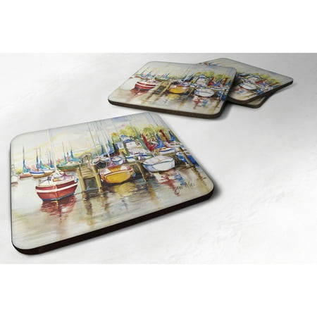 

Carolines Treasures JMK1235FC Paradise Sailboats Foam Coaster Set of 4 3 1/2 x 3 1/2 multicolor